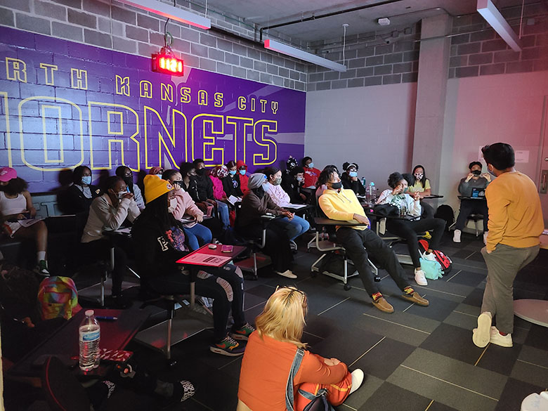 Students from both the Asian Student Union and Black Student Union gather to listen to ASU sponsor Nam Vu. The groups hosted a conversation about race where students could share their experiences and learn from each other. 